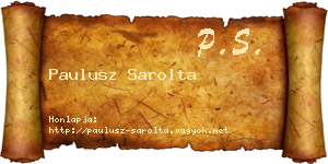 Paulusz Sarolta névjegykártya