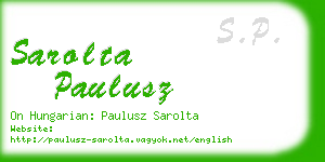 sarolta paulusz business card